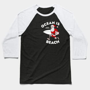 Santa Comes to Ocean Isle Beach, NC at Christmas Baseball T-Shirt